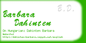 barbara dahinten business card